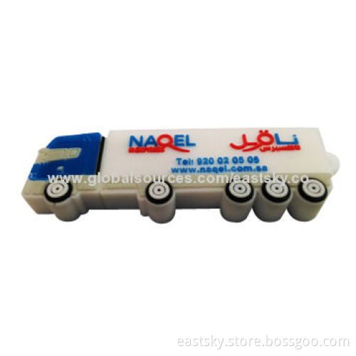 Custom Truck-shaped USB drive, Made of Soft PVC Material, OEM Orders WelcomedNew